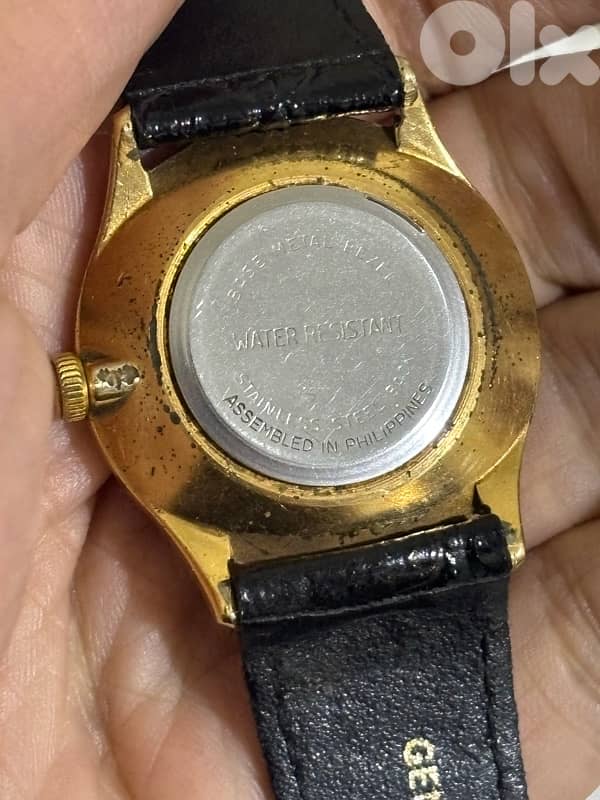 Vintage 1983 Timex Marlin Mechanical•Rare Linen Dial•Gold Tone•Working 2