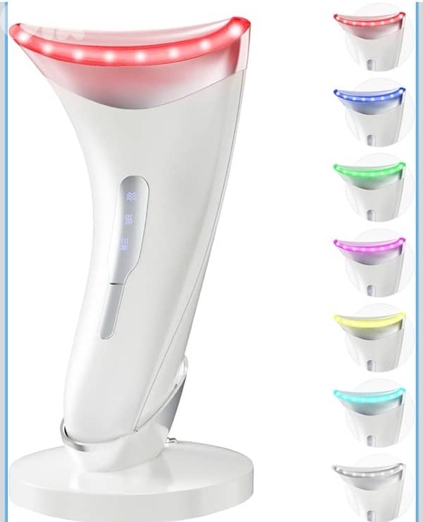7 Color Light Therapy Facial Massager with Adjustable Vibration 0