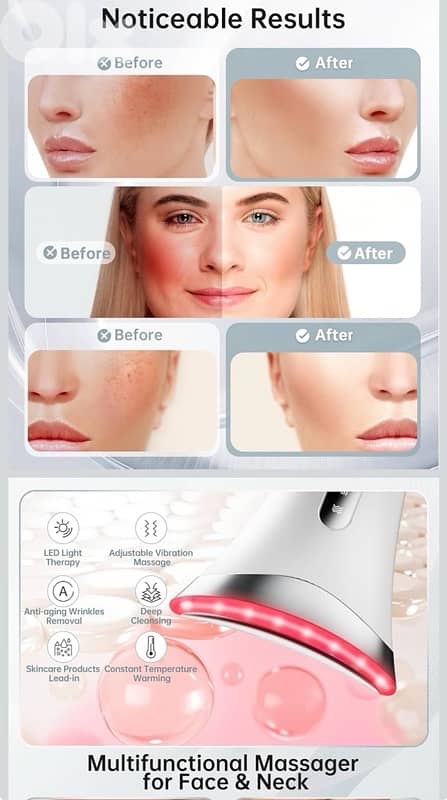 7 Color Light Therapy Facial Massager with Adjustable Vibration 2