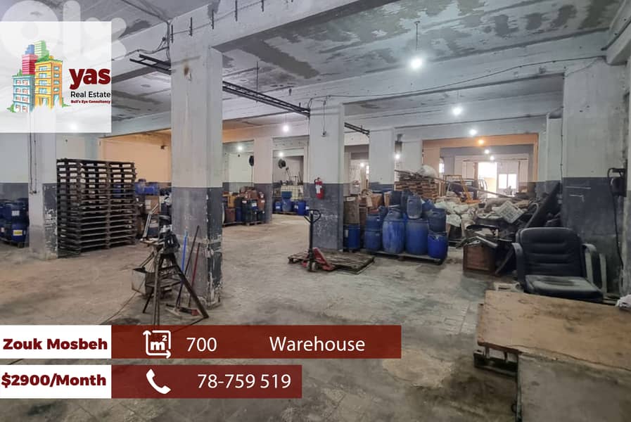 Zouk Mosbeh 700m2 | Warehouse for Rent | Active Street | Catch | RH 0