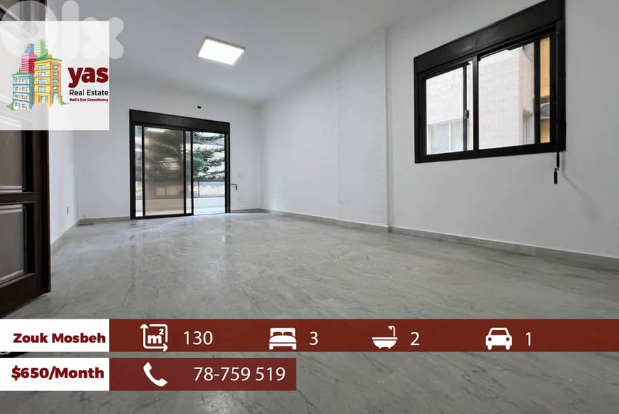 Zouk Mosbeh 130m2 | Rent | Calm Area | Quiet Street | Lighted | RH 0