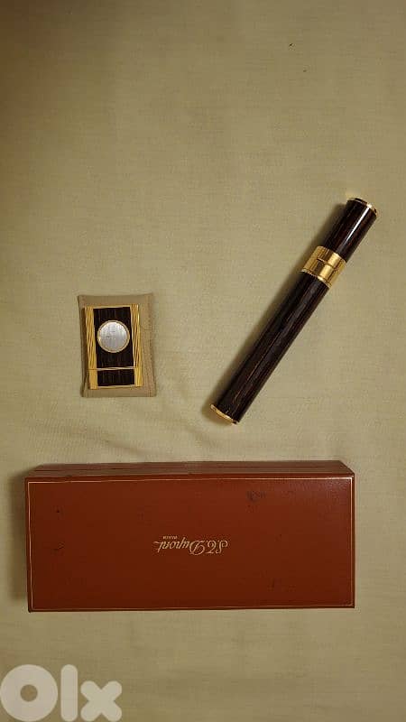Authentic ST Dupont Cigar Holder and Cutter in Chinese Laquer 3