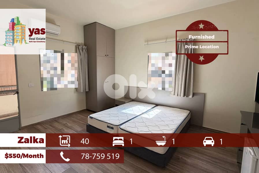 Zalka 40m2 | Furnished | Chalet | Prime Location | Catch | Rent | MJ 0