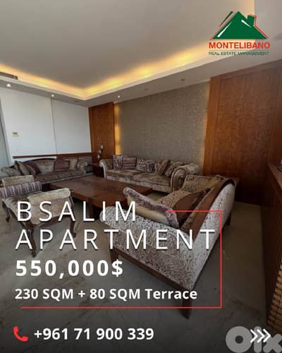 230 sqm Apartment For Sale in Bsalim بصاليم with 80 sqm Terrace