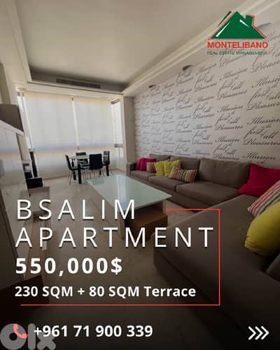 230 sqm Apartment For Sale in Bsalim بصاليم with 80 sqm Terrace