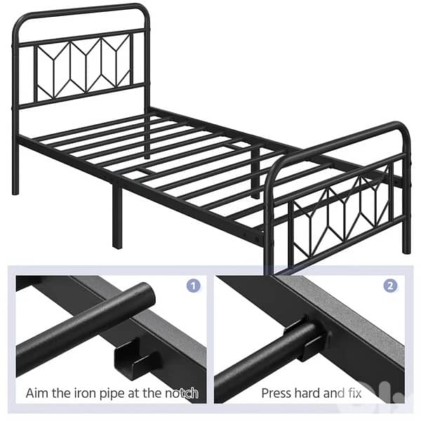 metal bed | modern | diamond pattern 1