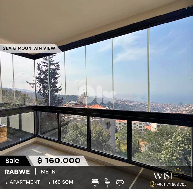 160 SQM Apartment for SALE in Rabweh! 0