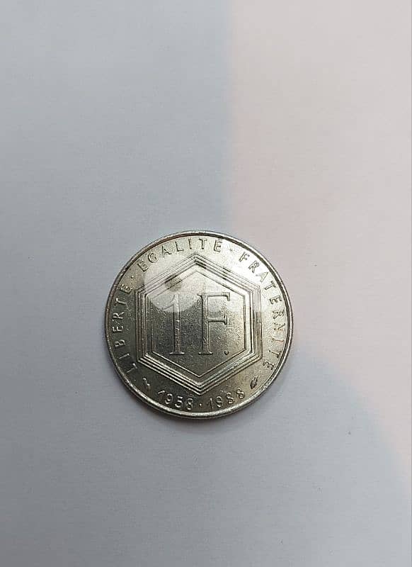 One French Franc coin Memorial president Charles De Gaulle 30 years 1