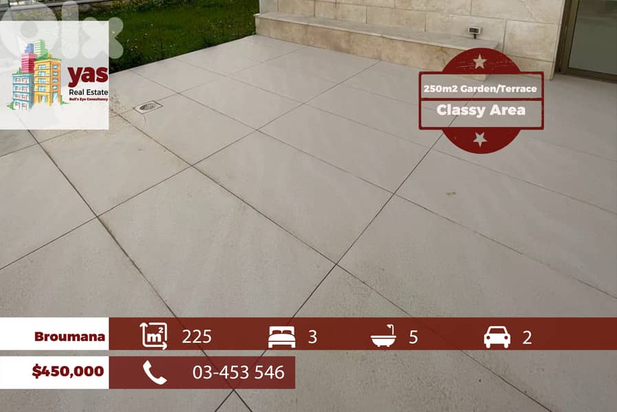Broumana/Mar Chaaya 225m2 | 250m2 Garden/Terrace | Prime Location|TCH 0