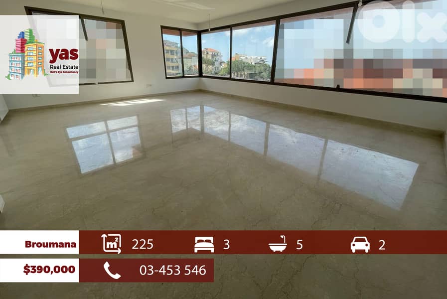 Brouamana/Mar Chaaya 225m2 | Brand New | Prime Location | Quiet | TCH 0