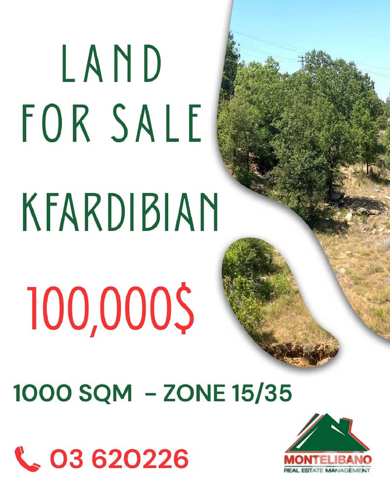 1000 sqm Land For Sale in Kfardebian !!! 0