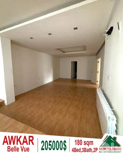 180 sqm Apartment For Sale in Awkar "Belle Vue" عوكر with Green View