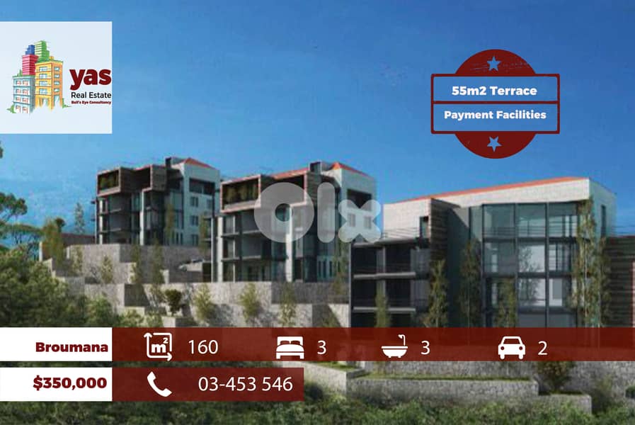 Broumana 160m2 | 55m2 Terrace | Under Construction | View | TCH 0