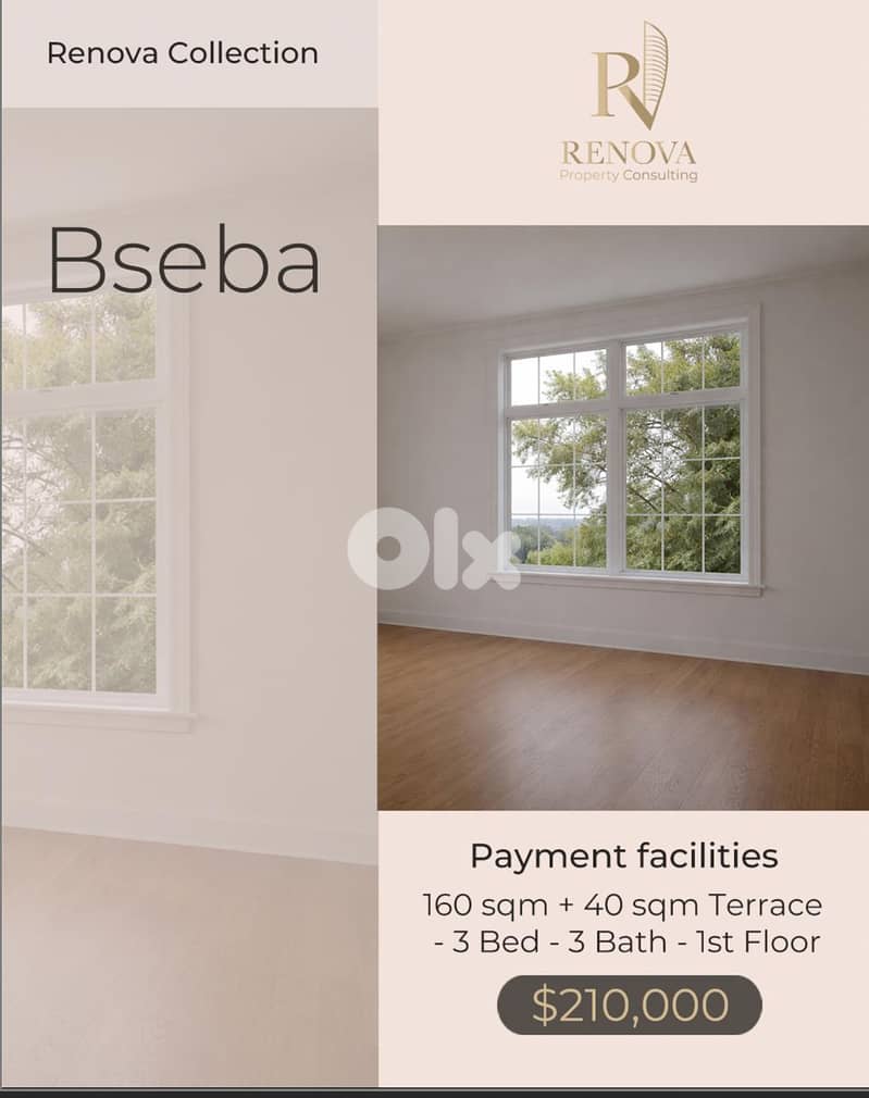 Apartment for sale in Bseba With Payment Facilities 0