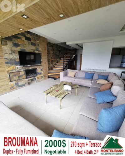 270 sqm Duplex For Rent in Broumana برمانا with Terrace