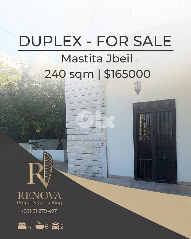 Prime Location Duplex for sale in Jbeil in a calm Area 0