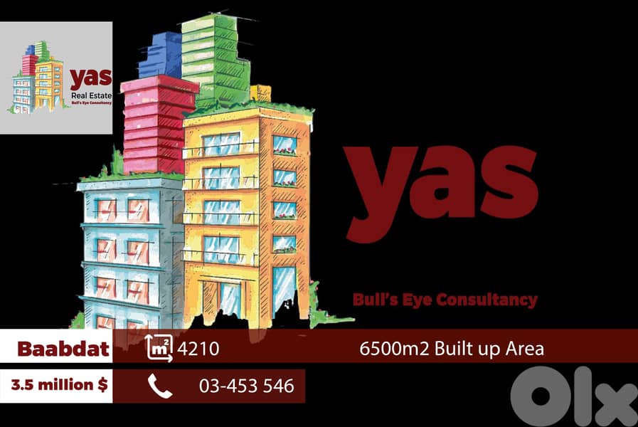 Baabdat 4210m2 | 6500m2 Built up Area | Prime Location | Catch | TCH 0