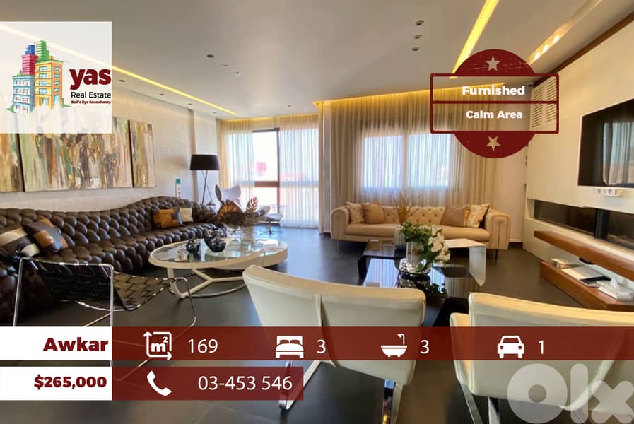 Awkar 169m2 | Furnished | Calm Area | Prime Location | Catch | OH 0