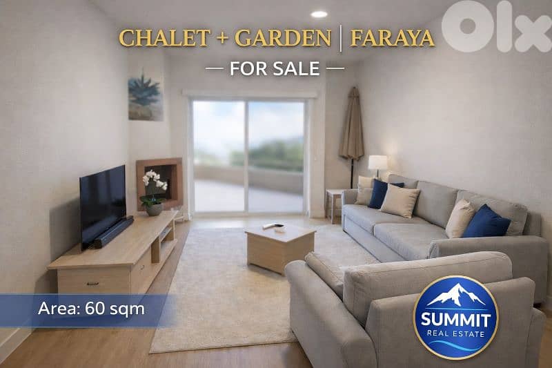 Cozy Chalet With Garden | For Sale | Faraya Village | 60 sqm 0