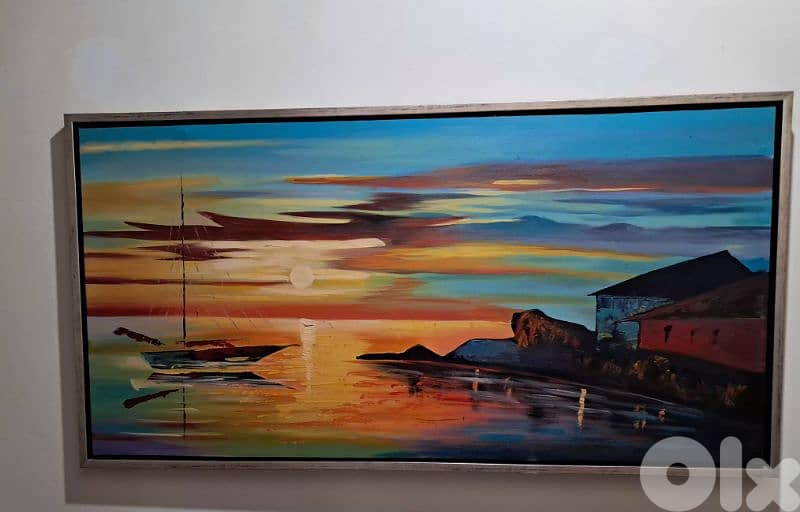 Grand tableau paysage coucher de soleil _  Style moderne 0