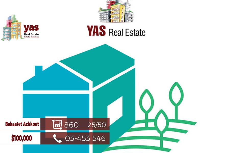 Bekaatet Achkout 860m2 | 25 / 50 | Classy Area | Catch | WA | 0