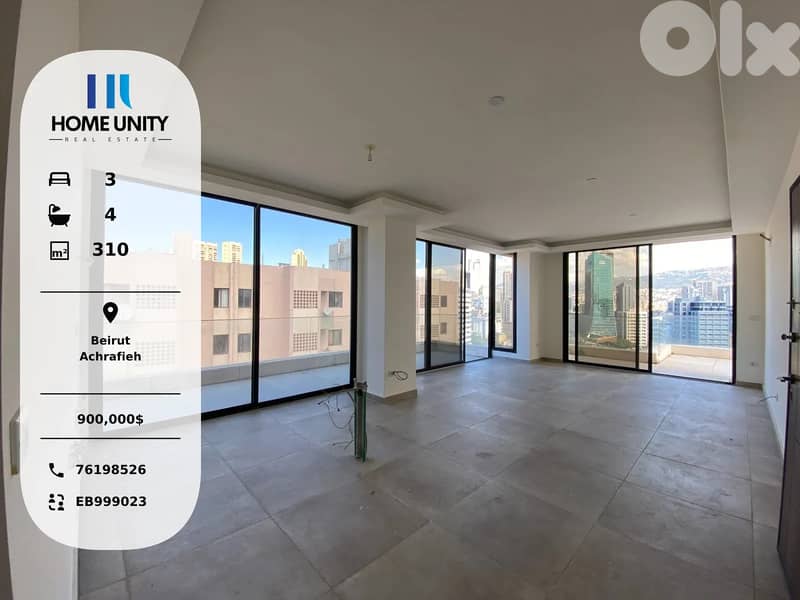 apartment with terrace for sale in Achrafieh, Beirut 0