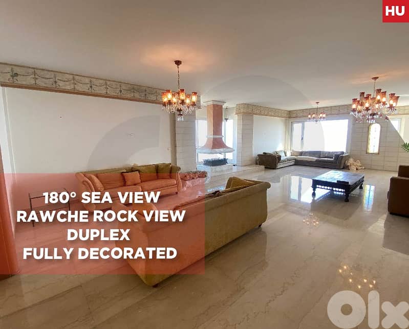 Panoramic Sea & Rock View, high floor, rawche/الروشة REF#HU126731 0