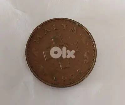 Malta island coin 1 cent year 1972جزيرة مالطة عملة نقدية عام  ١٩٧٢