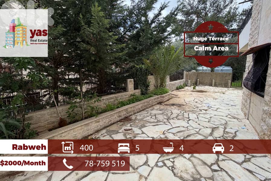 Rabweh 400m2 | Terrace | Calm Area | Dead End Street | PAN 0