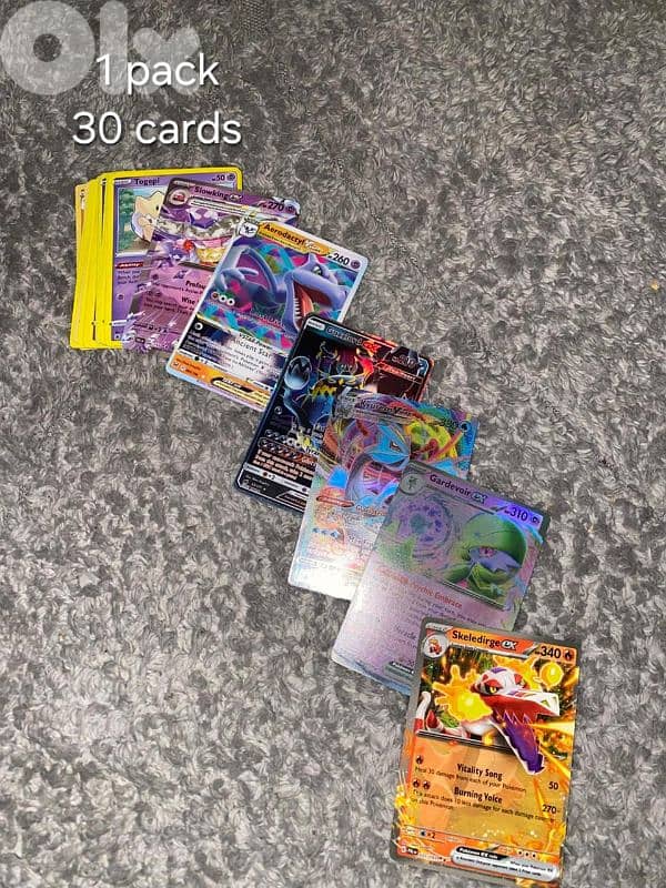 Pokémon card packs  30 cards each (with ultra rare and valubale cards) 3