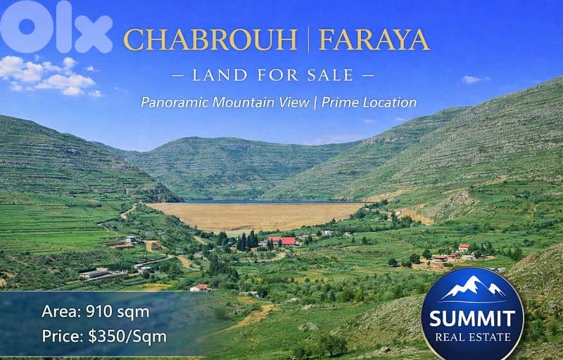 910 sqm Land for Sale | Chabrouh Faraya | Open View | 25/50 Zoning” 0