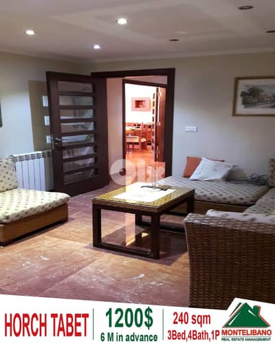 240 sqm Apartment For Rent in Horch Tabet حرش تابت