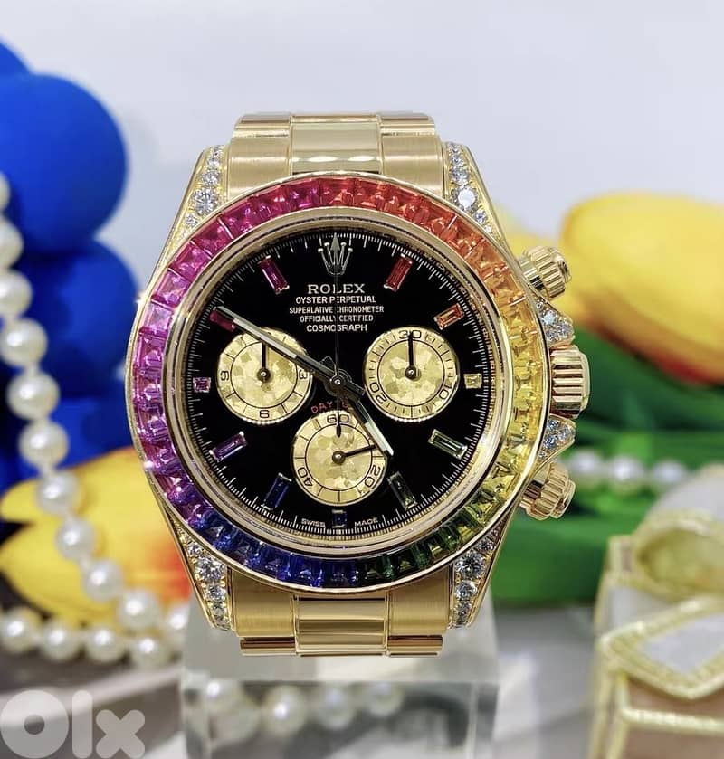 Rolex 126598RBOW Gold Rainbow Daytona Watch with Original Diamonds 0
