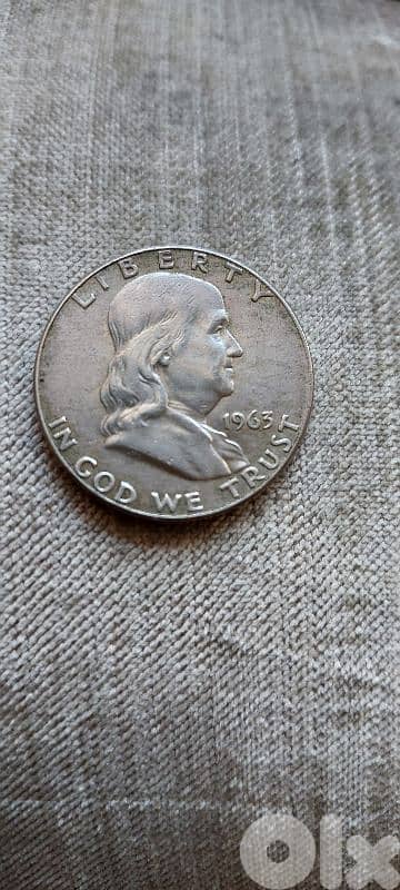 USA  Half Dollar Silver Memorail president Franklin year 1963 12.4 g 0