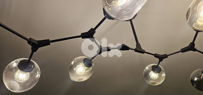 chandelier 8 glass globe shades 3