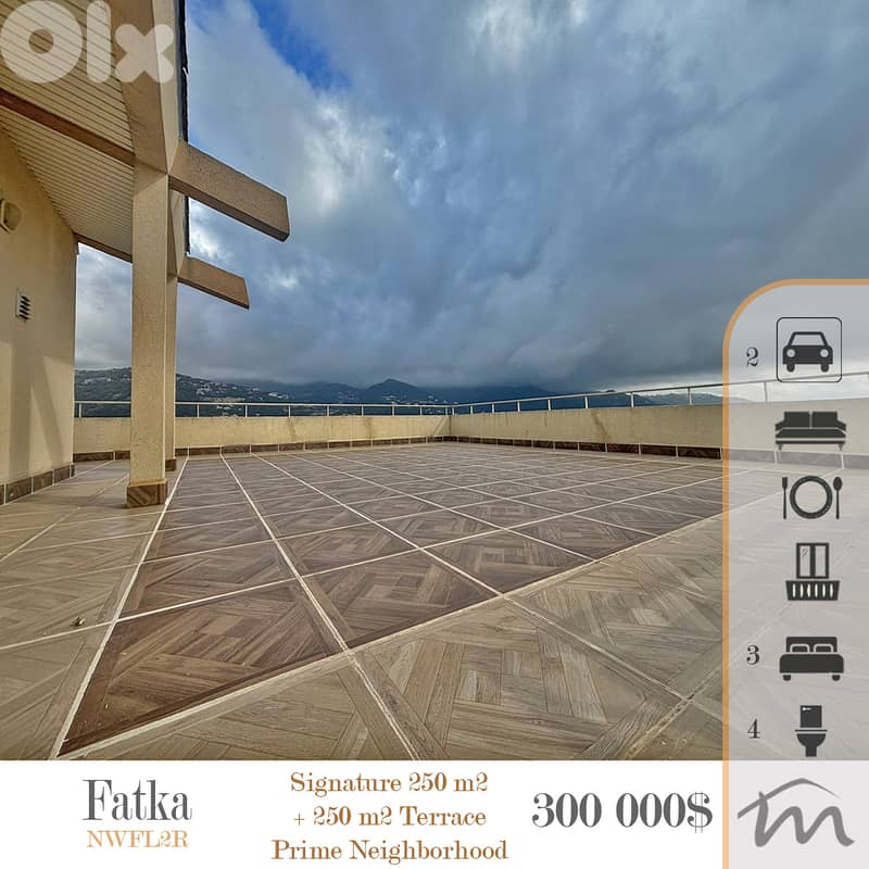 Fatka | 600$/m² | 250m² + 250m² Terrace | Panoramic View | Prime Area 0