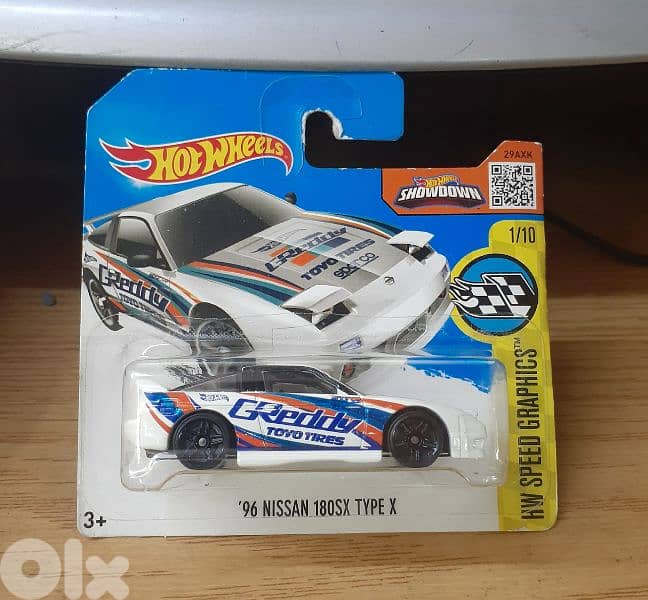 Hot Wheels '96 Nissan 180SX Type X diecast car model 1;64 0