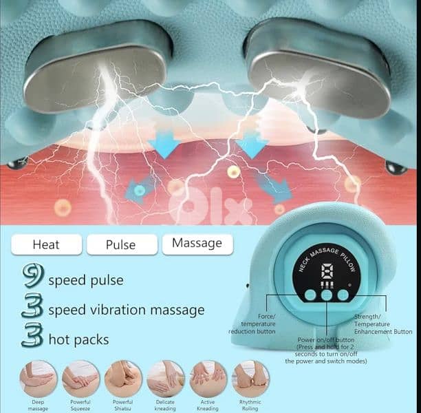 Electric 4D Neck Massager, 8 Levels of Massage wireless/5$ delivery 4