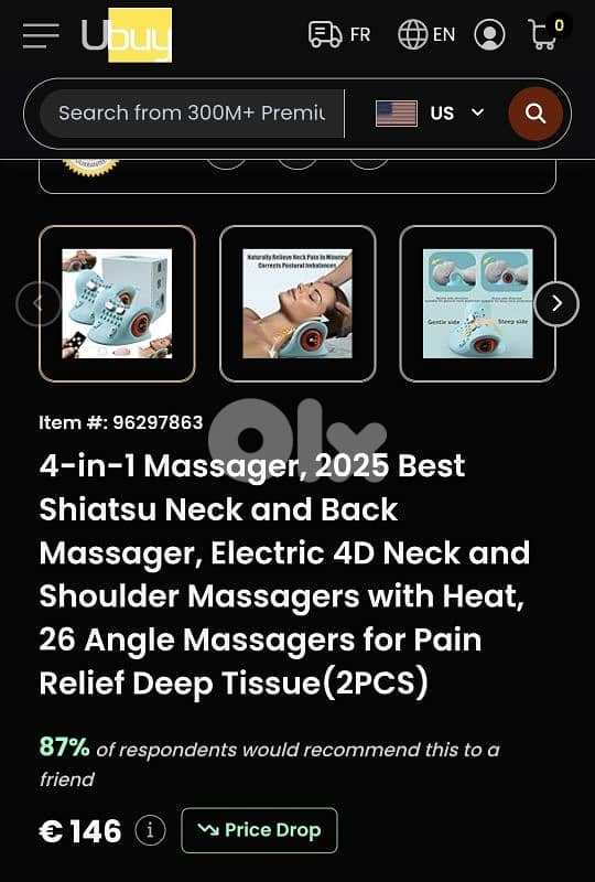 Electric 4D Neck Massager, 8 Levels of Massage wireless/5$ delivery 16