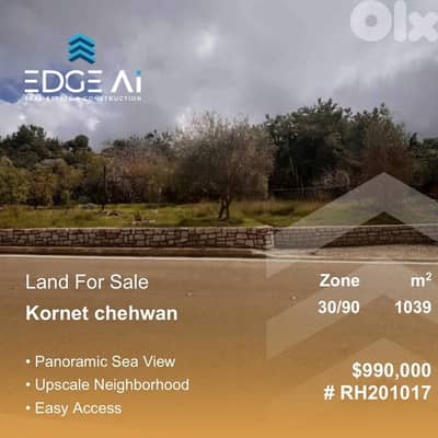 Prime Residential Plot for Sale | Kornet Chehwan – El Maten #RH201017 Prime Residential Plot for Sale | Kornet Chehwan – El Maten #RH201017