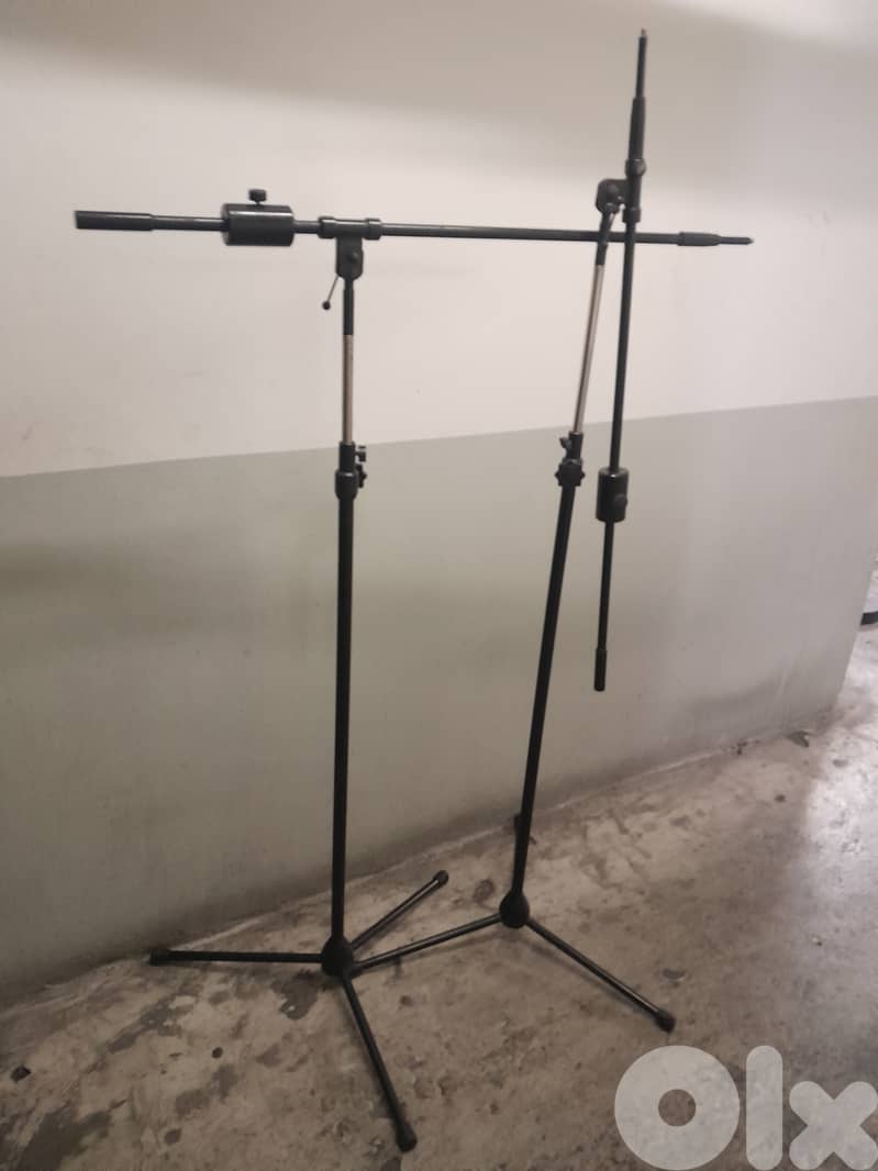 K&M Extra-long overhead microphone stands & 3 Table Stands w/Boom Arms 0