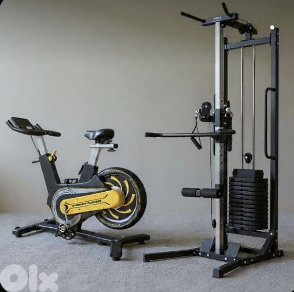 2 items (spinning bike + single pulley power) 0