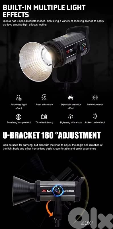 2 x ZSYB 500 RGB Colors Photography Lighting 7