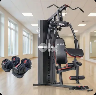 2 items ( home gym + 2  adjustable dumbbells)