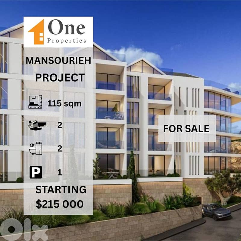 UNDER CONSTRUCTION APARTMENTS FOR SALE IN MANSOURIEH 0