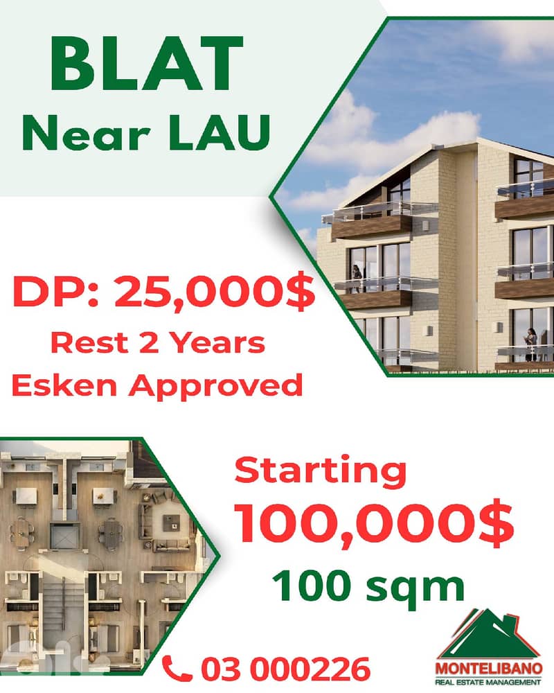 Apartment For Sale in Blat بلاط with Installment Plan 0