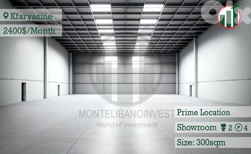 Showroom for Rent in Kfaryassine!!