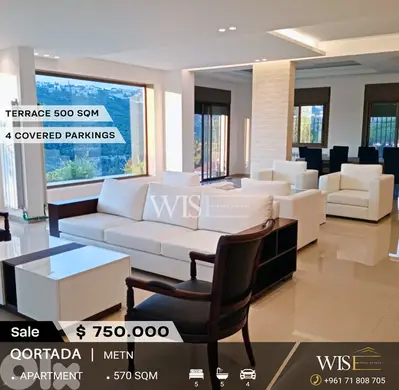 Deluxe 570 SQM High-End Apartment for SALE in Qortada - Metn!