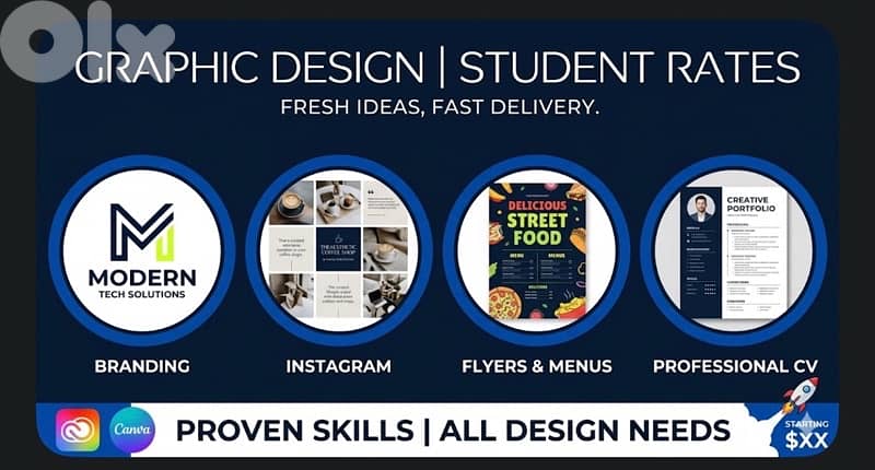 Modern Graphic Design | Logos & Social Media (Student Rates!) 0