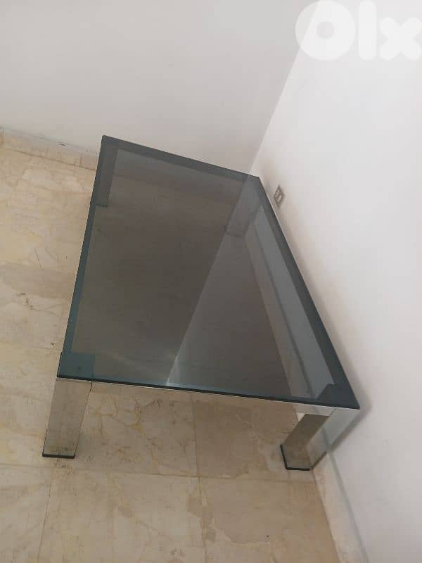 Table glass with chrome 0